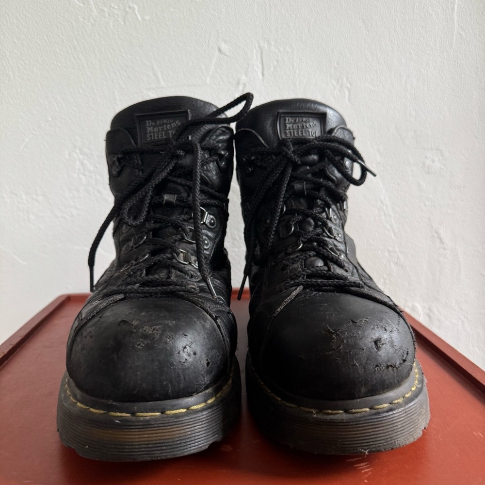 Dr. Martens Black Steel Toe Safety Shoe Chunky Lace Up Work Industrial Boots 12M - Picture 3 of 12